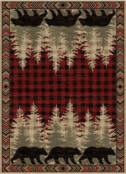 American Destinations Blowing Rock Red 2'3"x3'3" Area Rug | 100% Polypropylene | Machine Loomed | 10 mm pile height