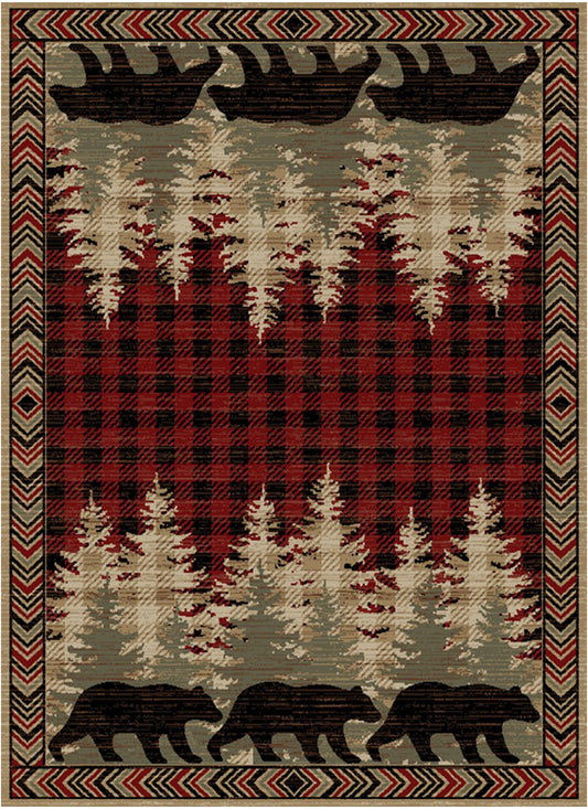 American Destinations Blowing Rock Red 2'3"x3'3" Area Rug | 100% Polypropylene | Machine Loomed | 10 mm pile height