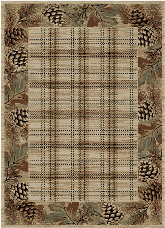 American Destinations Pembroke Plaid Multi 7'10"x9'10" Area Rug | 100% Polypropylene | Machine Loomed | 10 mm pile height