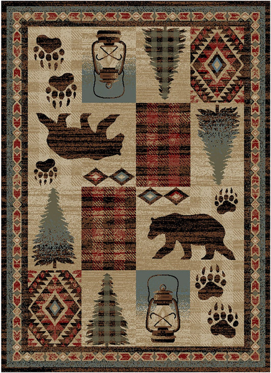 American Destinations Cypress Creek Multi 2'3"x7'7" Area Rug | 100% Polypropylene | Machine Loomed | 10 mm pile height