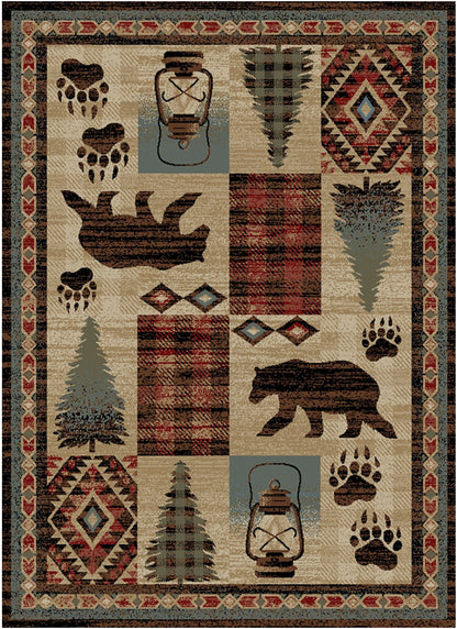 American Destinations Cypress Creek Multi 5'3"x7'3" Area Rug | 100% Polypropylene | Machine Loomed | 10 mm pile height