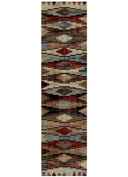 American Destinations Cross Plains Multi 5'3"x7'3" Area Rug | 100% Polypropylene | Machine Loomed | 10 mm pile height