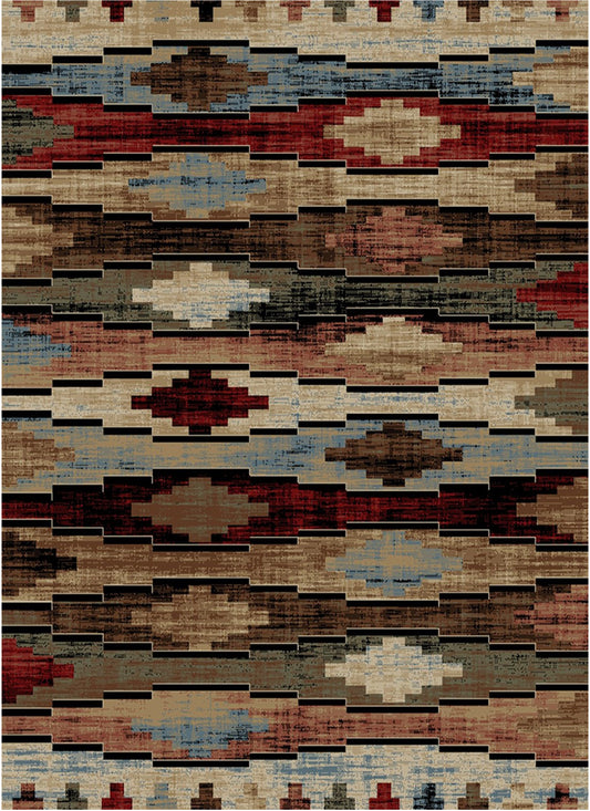 American Destinations Cross Plains Multi 5'3"x7'3" Area Rug | 100% Polypropylene | Machine Loomed | 10 mm pile height