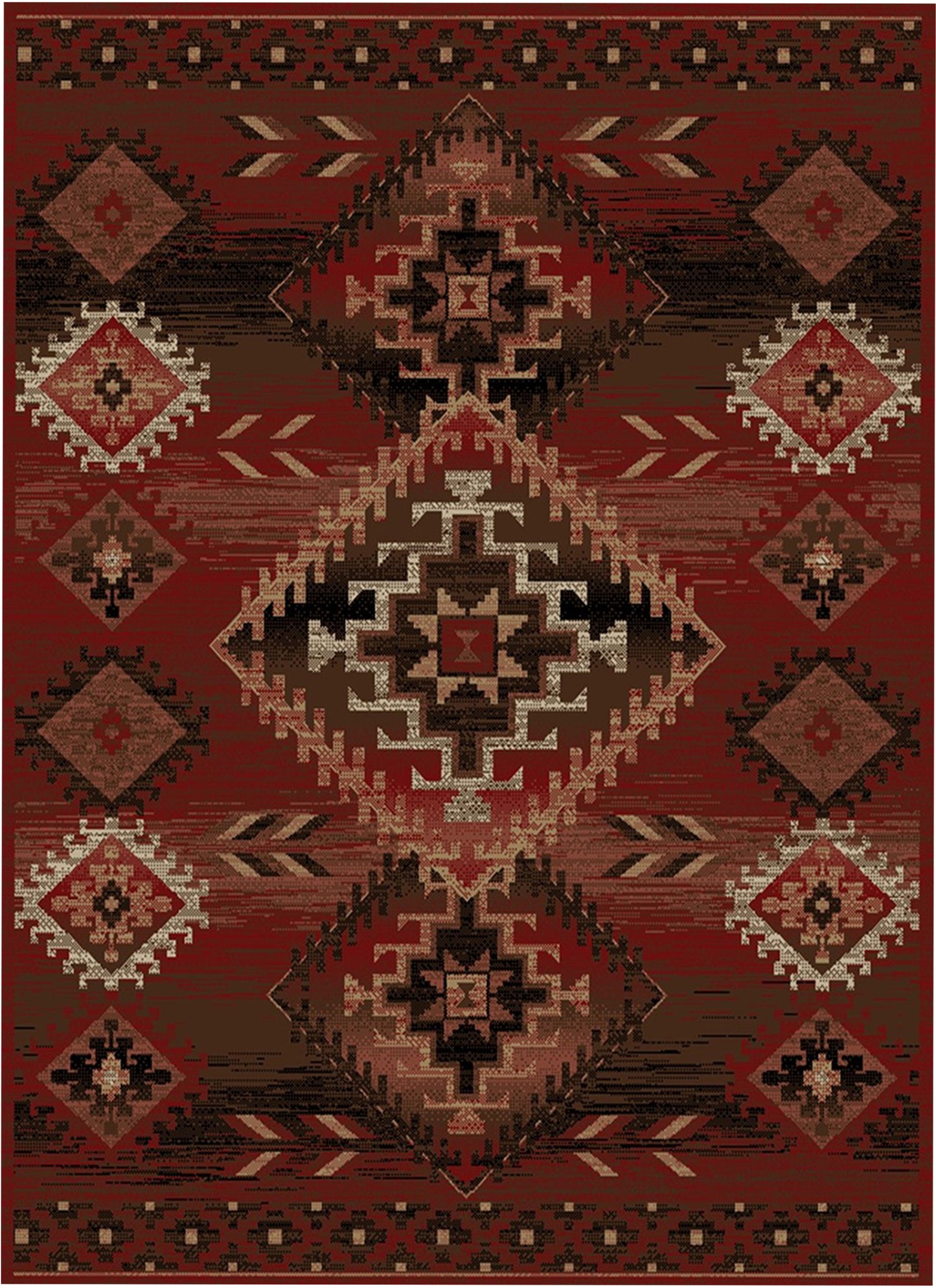 American Destinations Phoenix Red 7'10"x9'10" Area Rug | 100% Polypropylene | Machine Loomed | 10 mm pile height