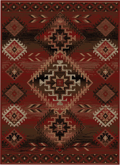 American Destinations Phoenix Red 7'10"x9'10" Area Rug | 100% Polypropylene | Machine Loomed | 10 mm pile height