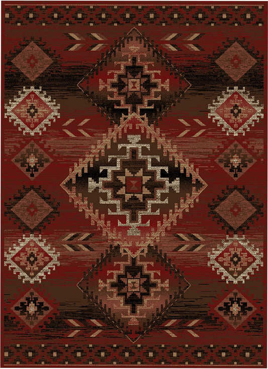 American Destinations Phoenix Red 7'10"x9'10" Area Rug | 100% Polypropylene | Machine Loomed | 10 mm pile height