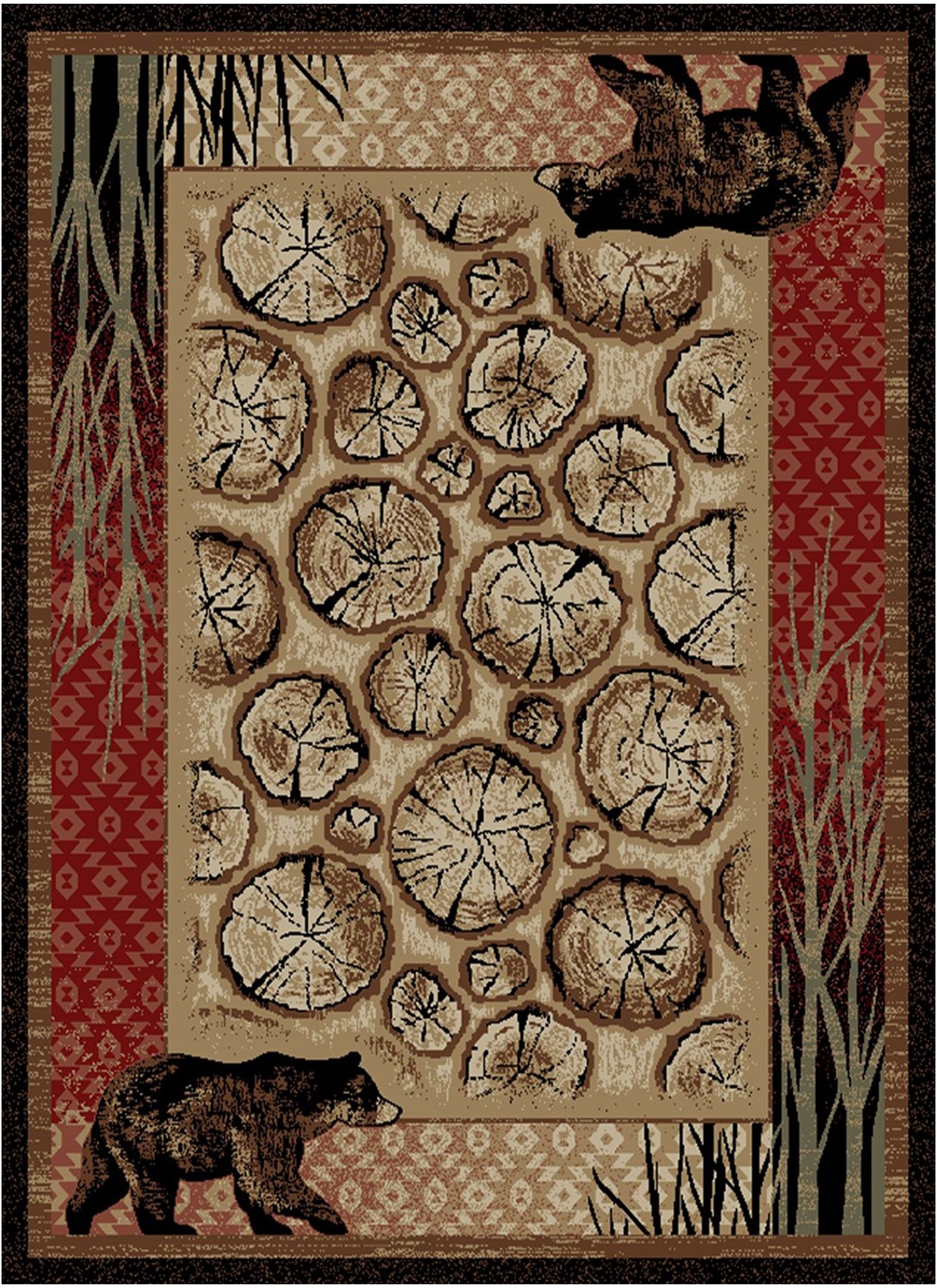American Destinations Red Creek Multi 7'10"x9'10" Area Rug | 100% Polypropylene | Machine Loomed | 10 mm pile height