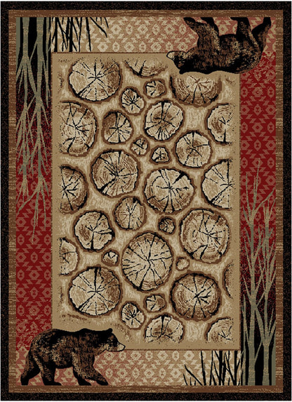 American Destinations Red Creek Multi 7'10"x9'10" Area Rug | 100% Polypropylene | Machine Loomed | 10 mm pile height