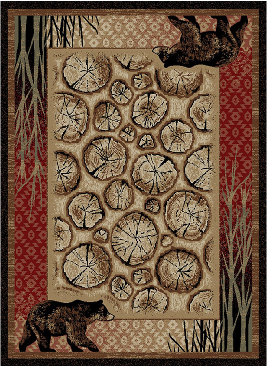 American Destinations Red Creek Multi 7'10"x9'10" Area Rug | 100% Polypropylene | Machine Loomed | 10 mm pile height
