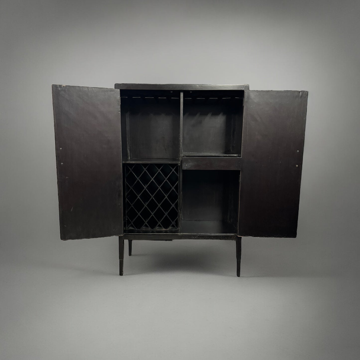 Saint-Anastaise Armoire, Wine Cabinet, Black, Includes Built-In Lattice Wine Rack