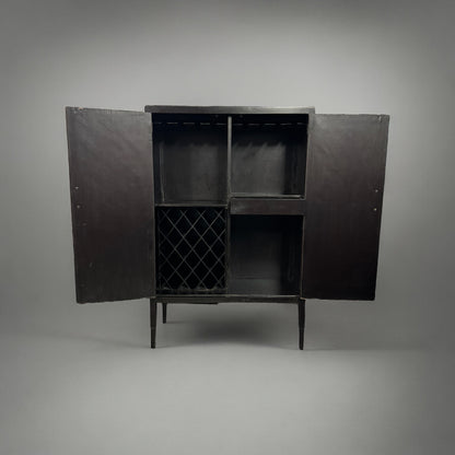 Saint-Anastaise Armoire, Wine Cabinet, Black, Includes Built-In Lattice Wine Rack