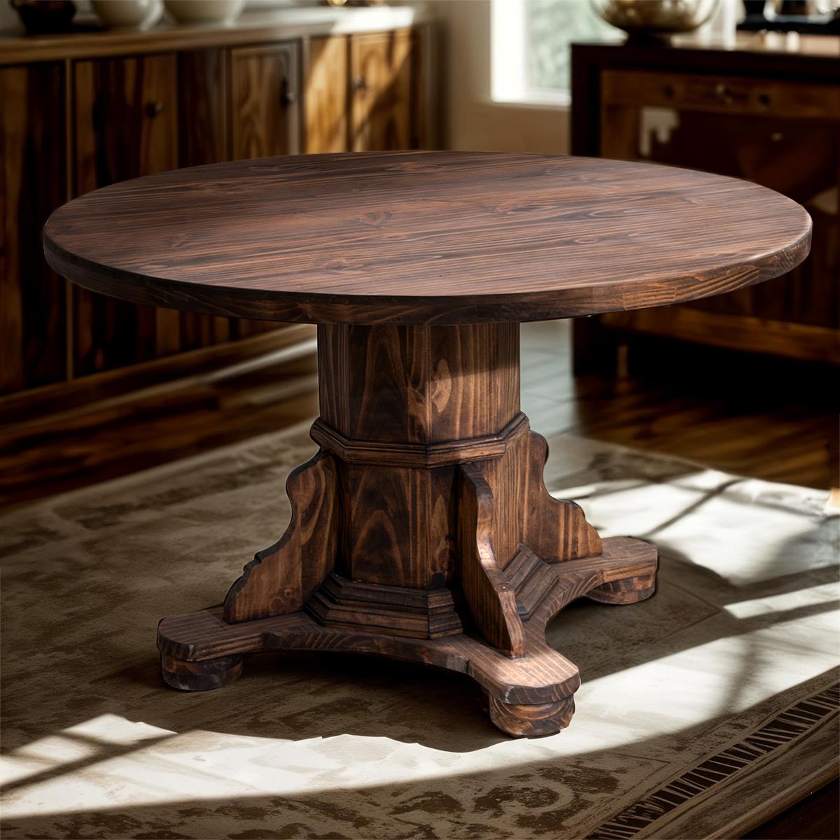 Timber Creek 48" Round Dining Table | Handcrafted Solid Wood