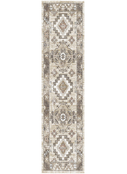 Athens Santana Ivory 9'2"x12'6" Polyester Machine Loomed Area Rug 12mm pile height