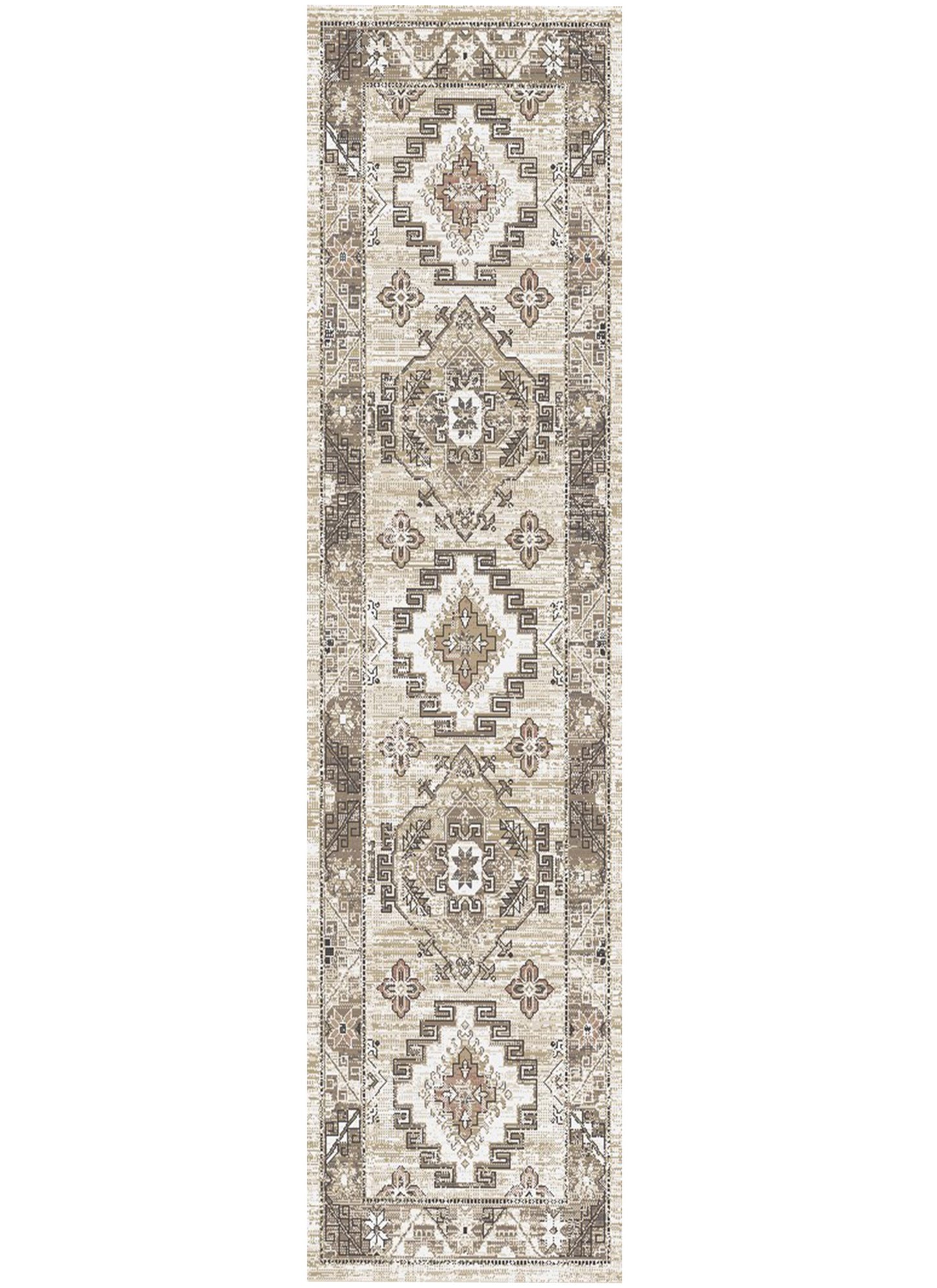 Athens Santana Ivory 7'10"x10'10" Polyester Machine Loomed Area Rug 12mm pile height