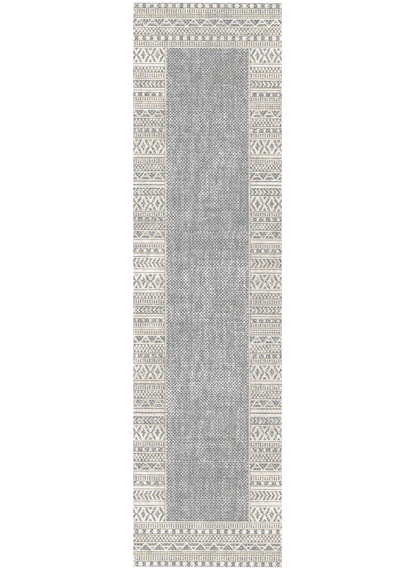 Athens Kavala Gray 7'10"x10'10" Polyester Machine Loomed Area Rug 12mm pile height