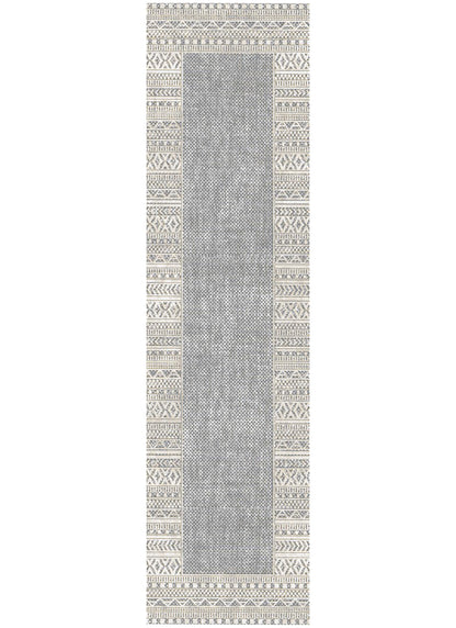 Athens Kavala Gray 7'10"x10'10" Polyester Machine Loomed Area Rug 12mm pile height