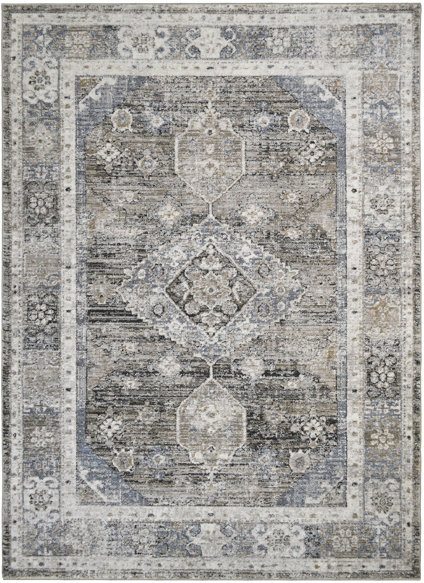 Athens Kastoria Taupe 5'3" Round Polyester Machine Loomed Area Rug 12mm pile height