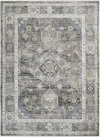 Athens Kastoria Taupe 5'3" Round Polyester Machine Loomed Area Rug 12mm pile height