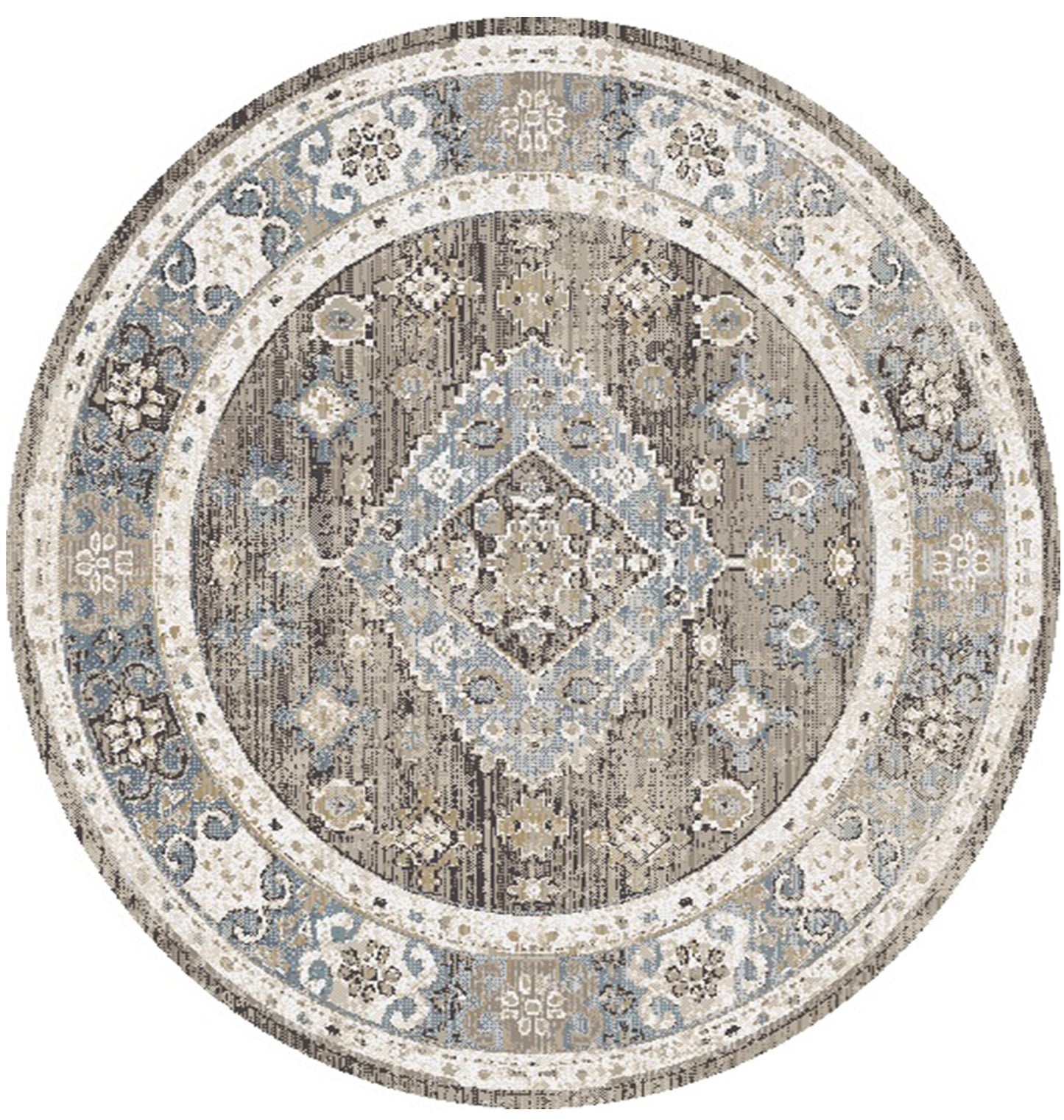 Athens Kastoria Taupe 9'2"x12'6" Polyester Machine Loomed Area Rug 12mm pile height