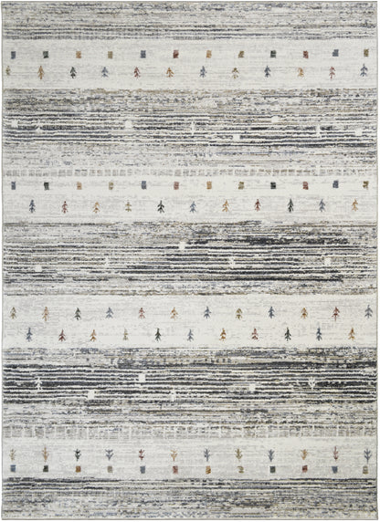 Athens Corinth Ivory 7'10"x10'10" Polyester Machine Loomed Area Rug 12mm pile height