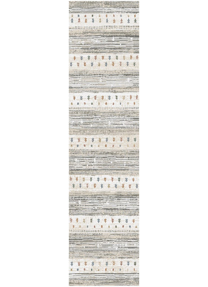 Athens Corinth Ivory 5'3"x7'10" Polyester Machine Loomed Area Rug 12mm pile height
