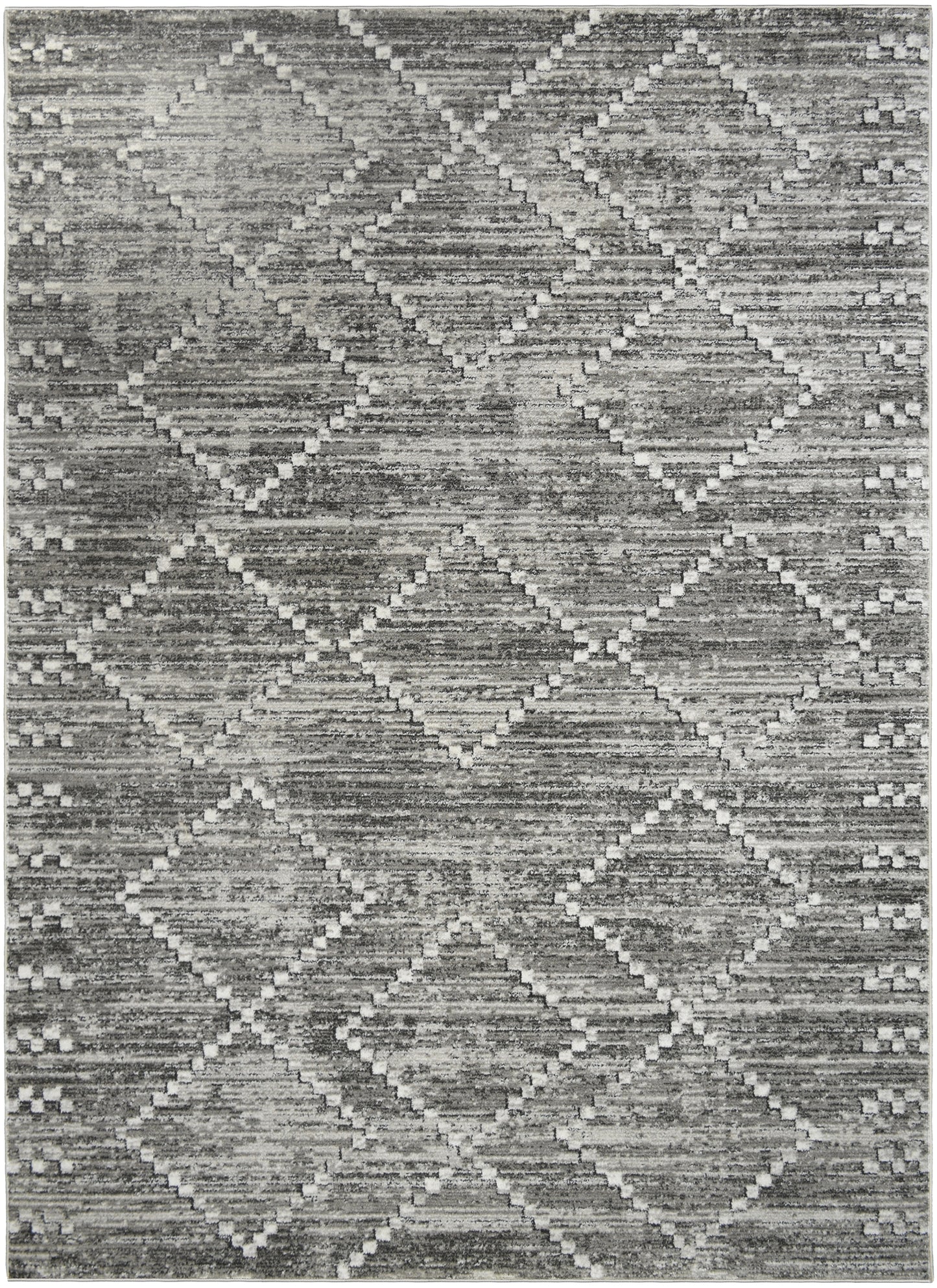 Athens Sparta Gray 5'3"x7'10" Polyester Machine Loomed Area Rug 12mm pile height