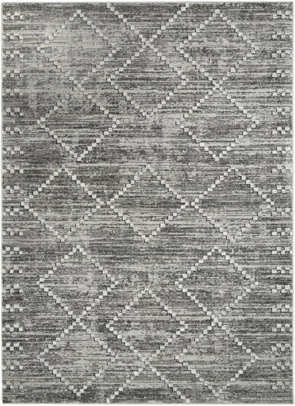 Athens Sparta Gray 5'3"x7'10" Polyester Machine Loomed Area Rug 12mm pile height
