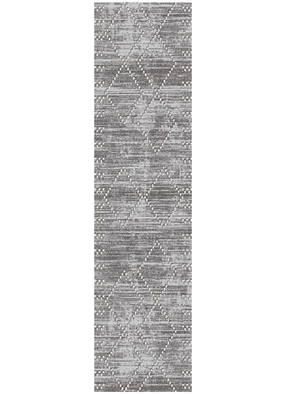 Athens Sparta Gray 5'3"x7'10" Polyester Machine Loomed Area Rug 12mm pile height