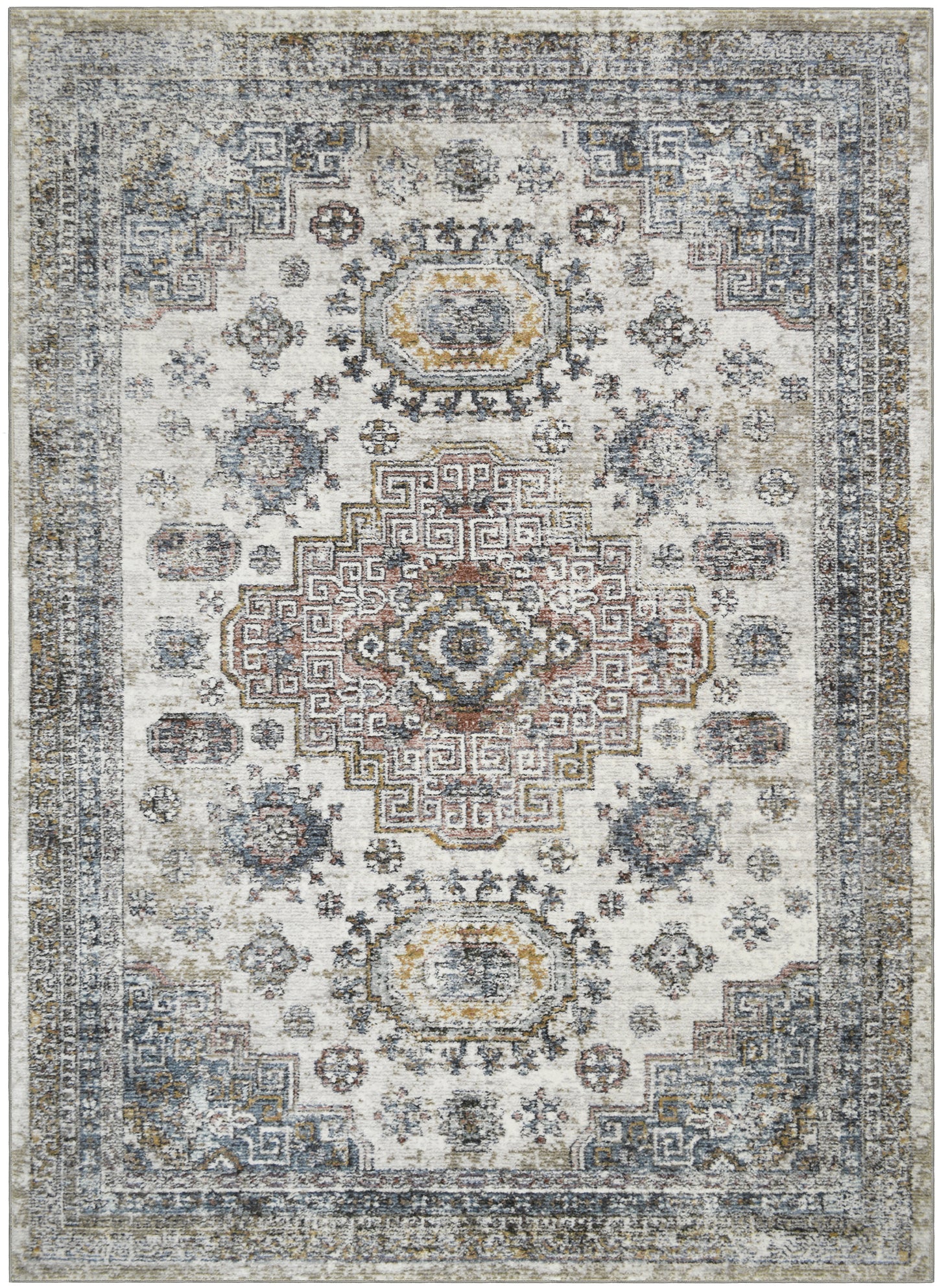 Athens Tripoli Taupe 5'3"x7'10" Polyester Machine Loomed Area Rug 12mm pile height
