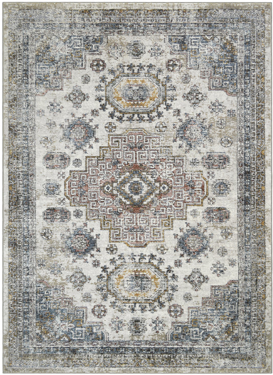 Athens Tripoli Taupe 7'10"x10'10" Polyester Machine Loomed Area Rug 12mm pile height