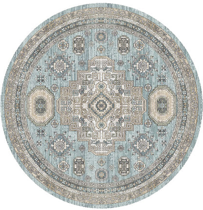 Athens Tripoli Blue 9'2"x12'6" Polyester Machine Loomed Area Rug 12mm pile height