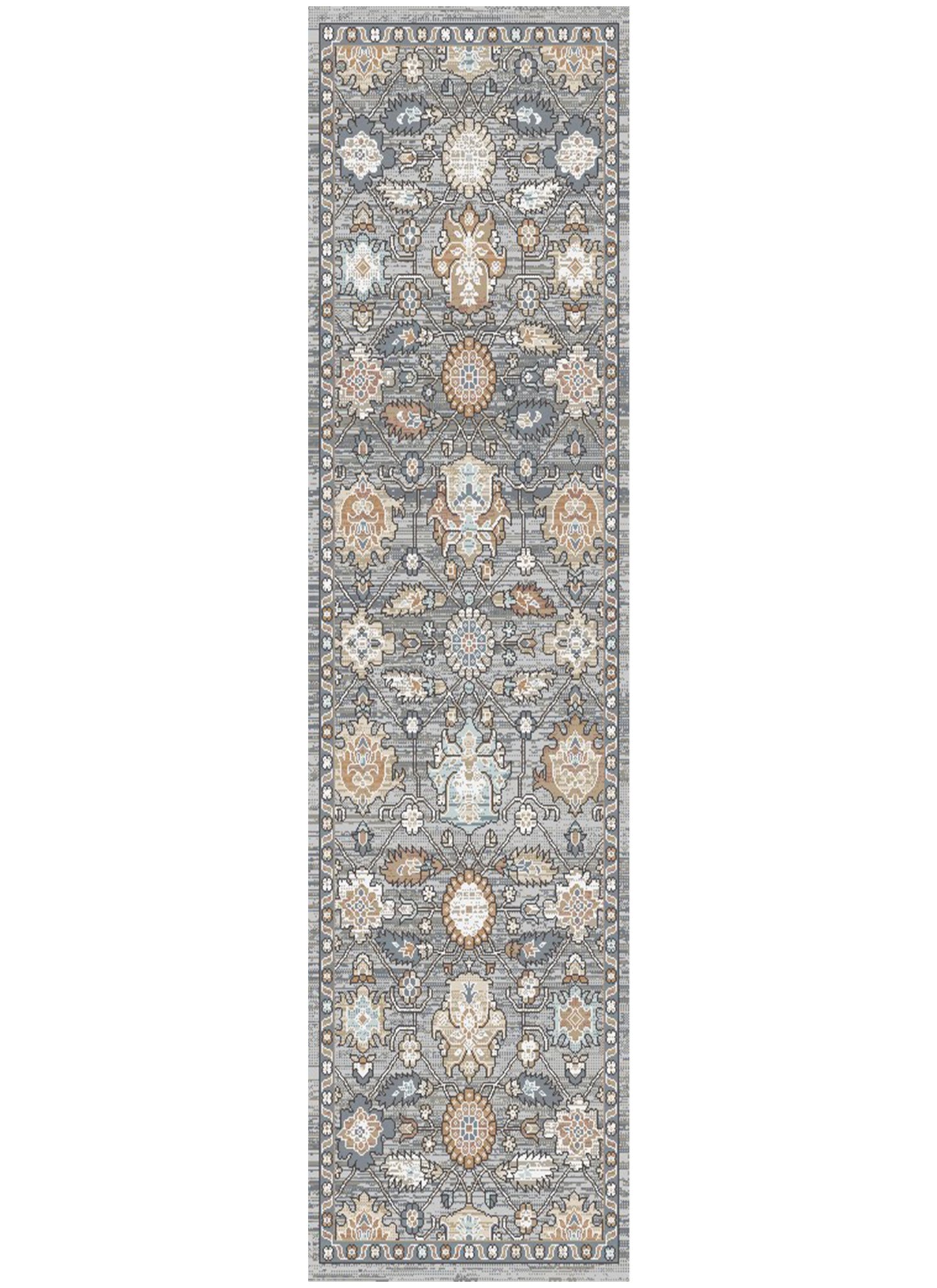 Athens Larissa Gray 5'3" Round Polyester Machine Loomed Area Rug 12mm pile height