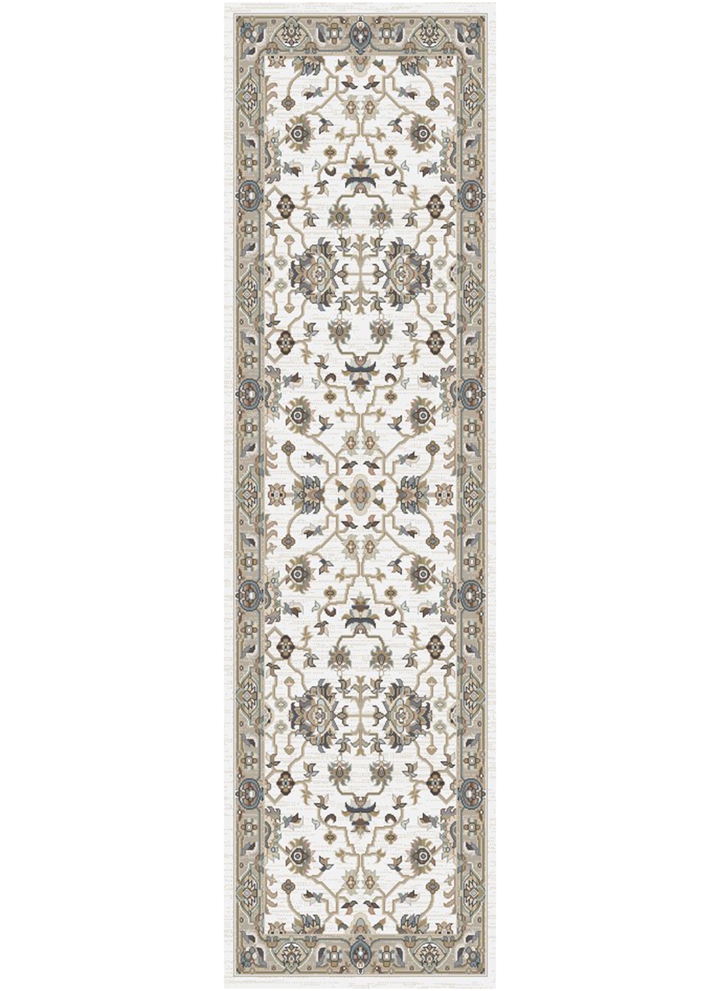 Athens Thessalonica Ivory 9'2"x12'6" Polyester Machine Loomed Area Rug 12mm pile height