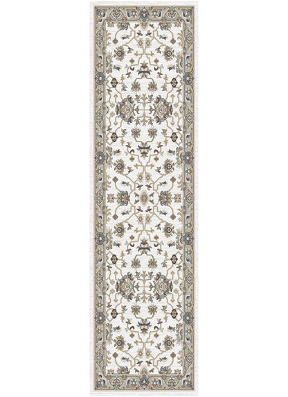 Athens Thessalonica Ivory 9'2"x12'6" Polyester Machine Loomed Area Rug 12mm pile height