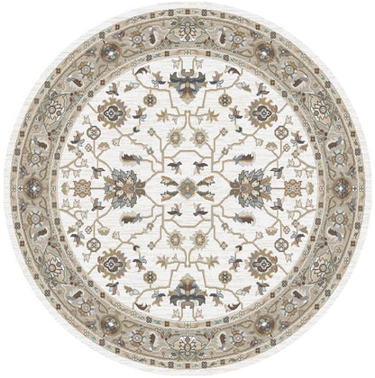 Athens Thessalonica Ivory 7'10"x10'10" Polyester Machine Loomed Area Rug 12mm pile height