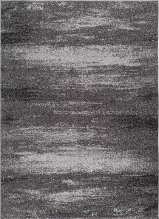 Augusta Canyon Grey 7'10"x9'10" 100% Freize Polypropylene Machine Loomed Area Rug 9mm pile height
