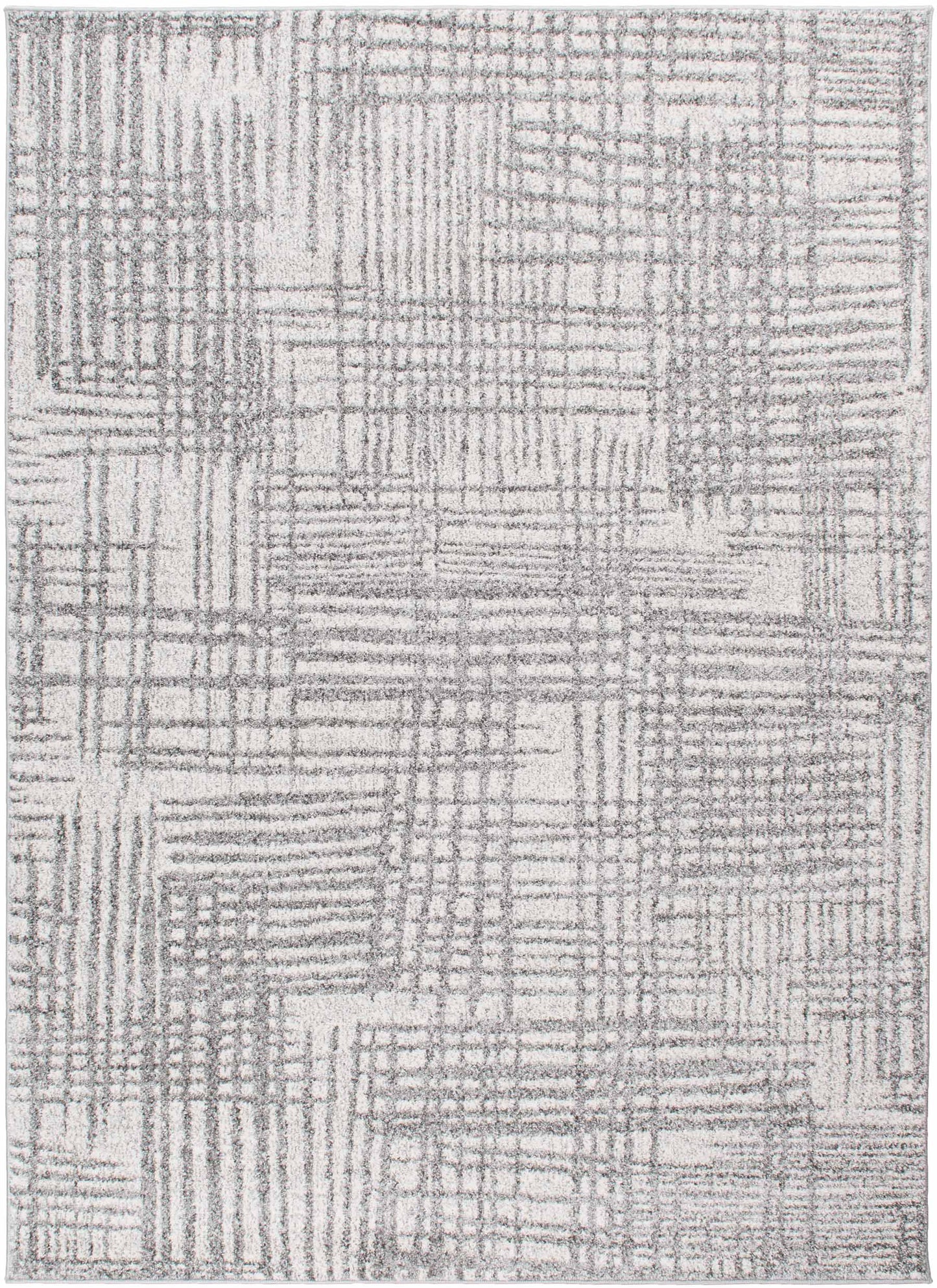Augusta Analog Grey 5'3"x7'3" 100% Freize Polypropylene Machine Loomed Area Rug 9mm pile height