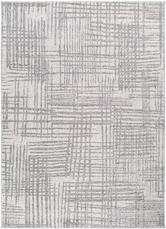 Augusta Analog Grey 7'10"x9'10" 100% Freize Polypropylene Machine Loomed Area Rug 9mm pile height