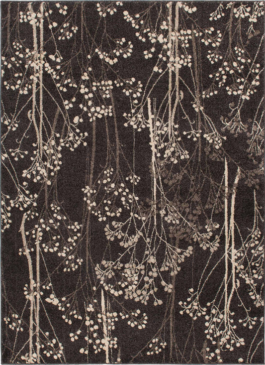 Augusta Aspen Brown 5'3"x7'3" 100% Freize Polypropylene Machine Loomed Area Rug 9mm pile height