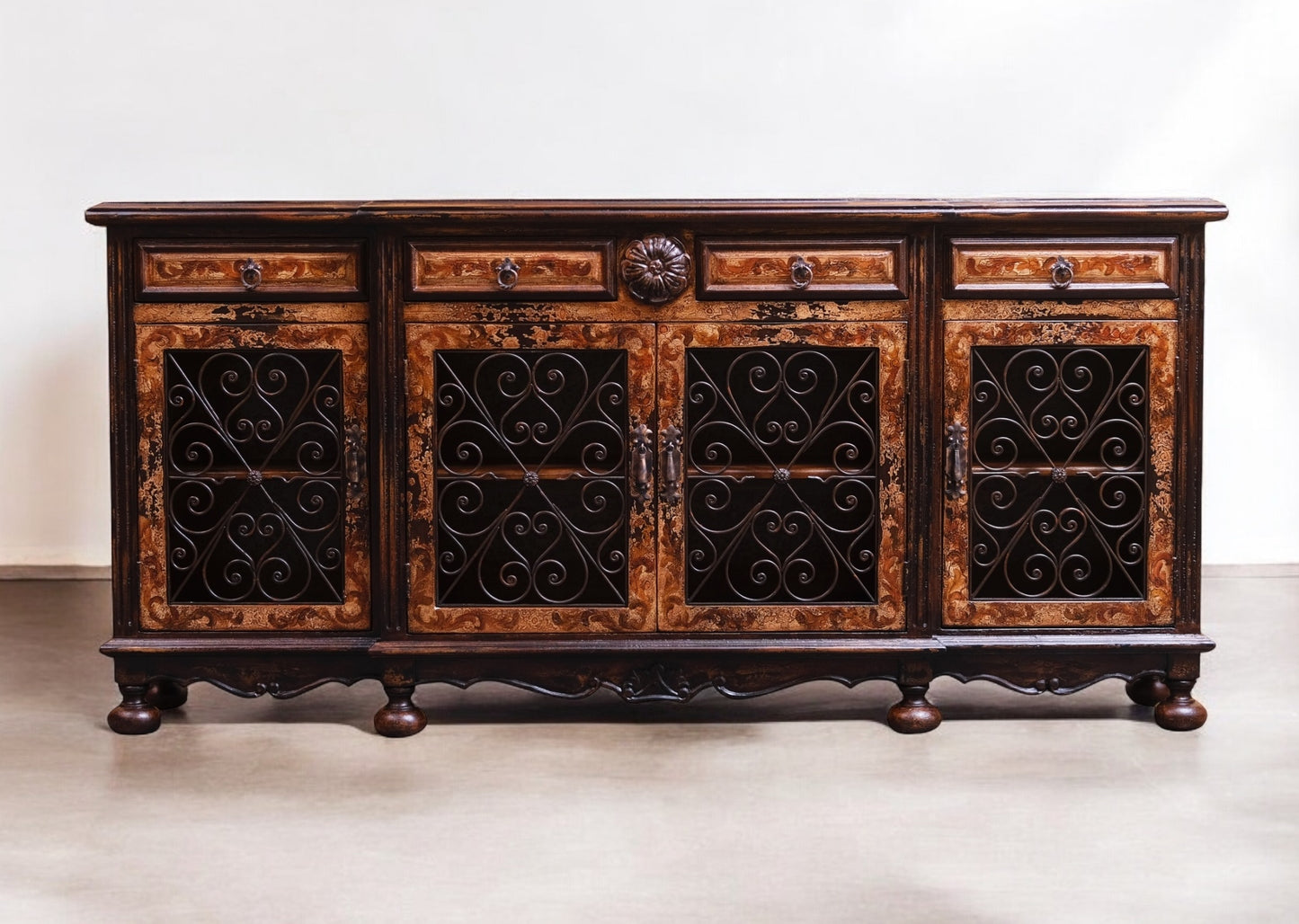 Montbazon Walnut Dining Room Buffet Table - 16.5 x 82 x 41