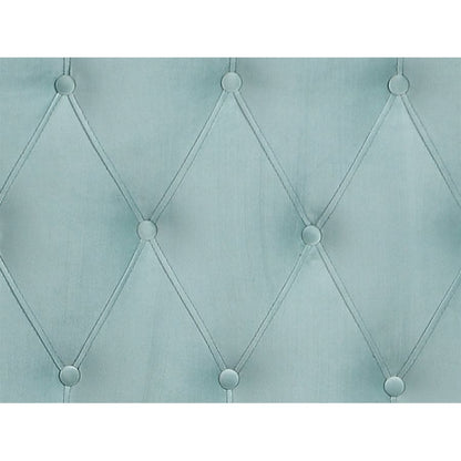 Complete Upholstered Queen Bed; Turquoise; Luxurious; Button Tufts