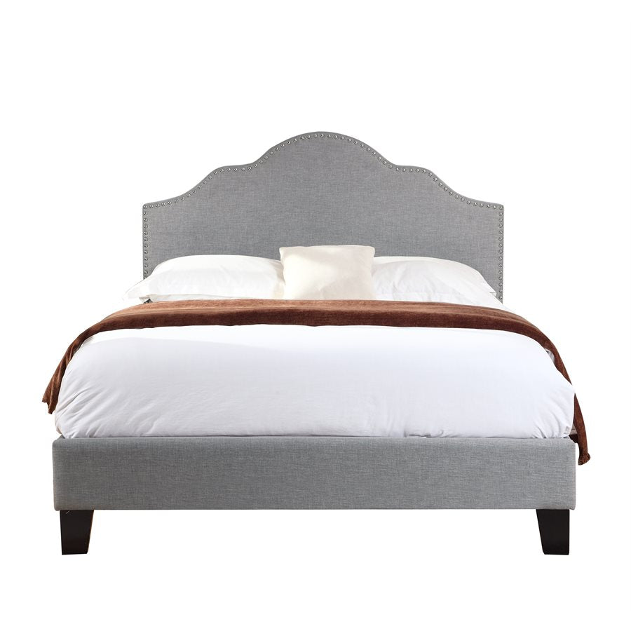 MADISON Complete Upholstered Cal-King Bed; Gray
