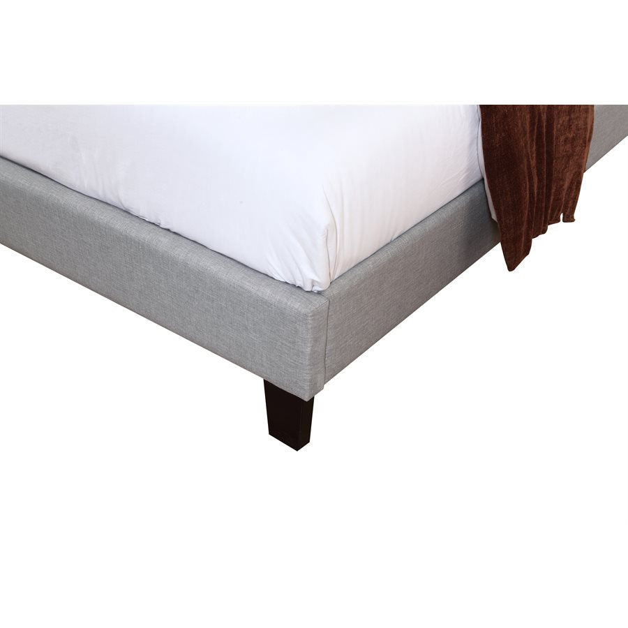 MADISON Complete Upholstered Cal-King Bed; Gray