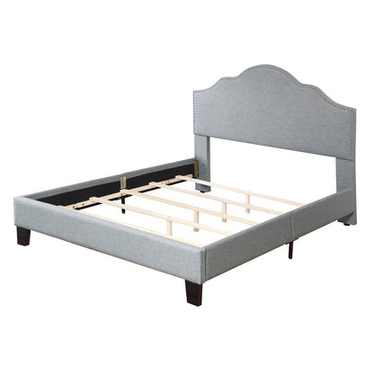 MADISON Complete Upholstered Cal-King Bed; Gray