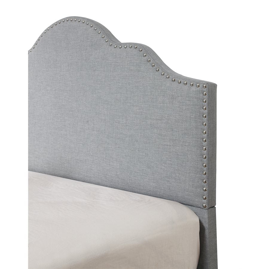 MADISON Complete Upholstered Cal-King Bed; Gray