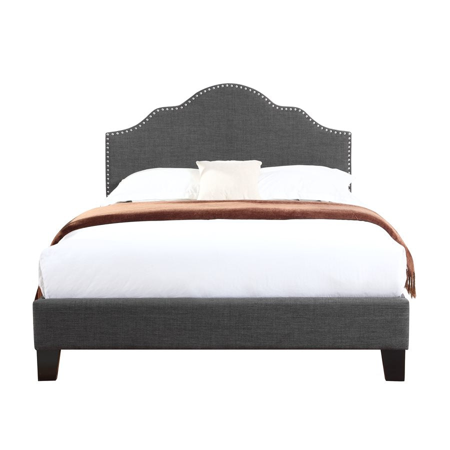 MADISON Complete Upholstered Full Bed; Charcoal
