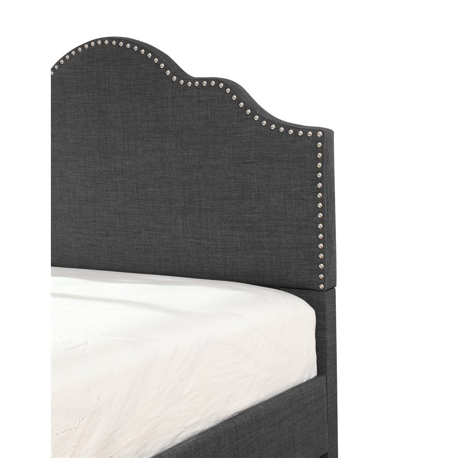 MADISON Complete Upholstered Full Bed; Charcoal
