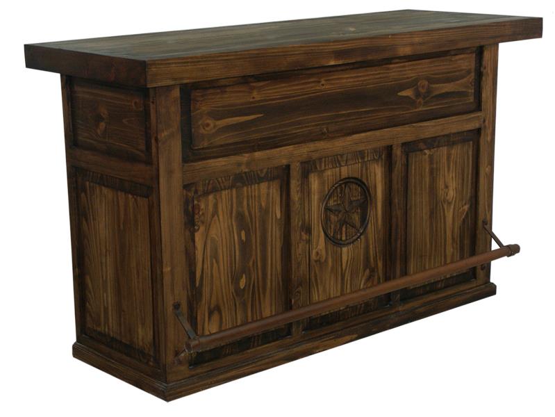 Lone Star Western Bar – Dark Stained Finish with Texas Star Detail