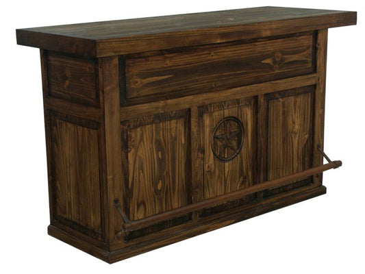Lone Star Western Bar – Dark Stained Finish with Texas Star Detail