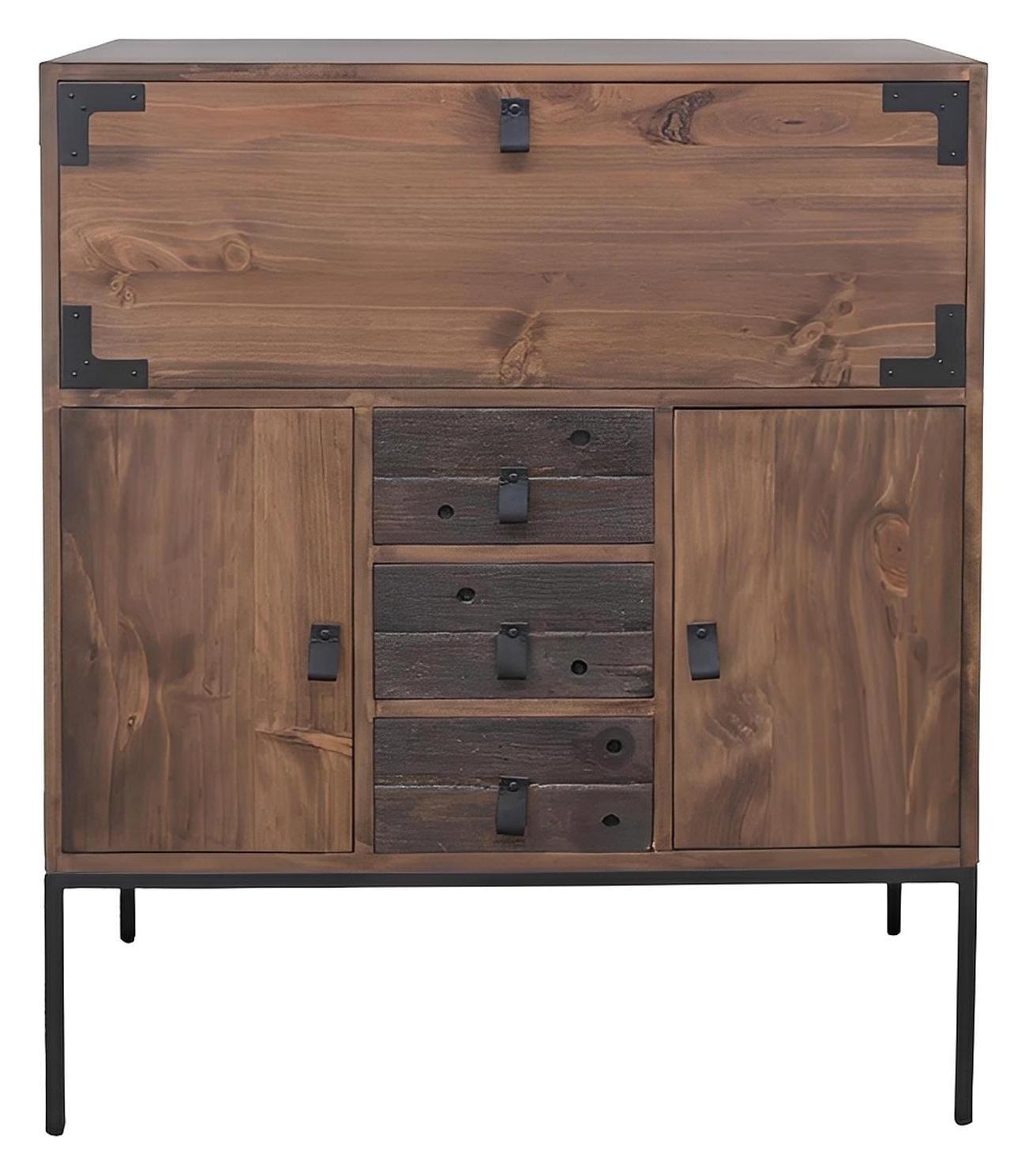 Mule Canyon Dark Walnut Wine Cabinet